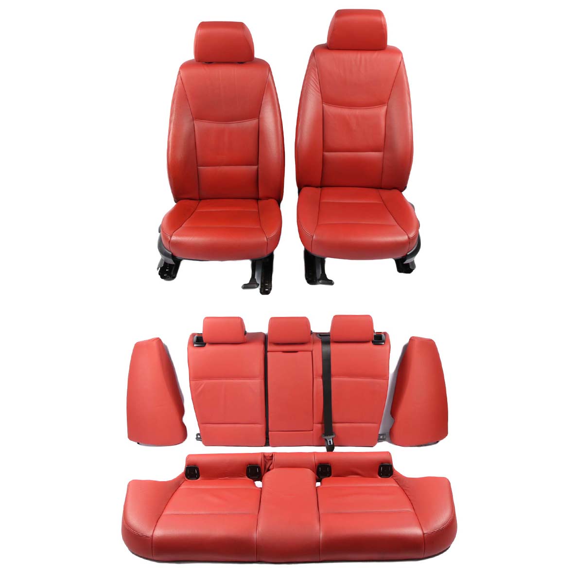 Seats BMW 3 Series E91 Touring Red Leather Interior Front Rear Seat Door Cards