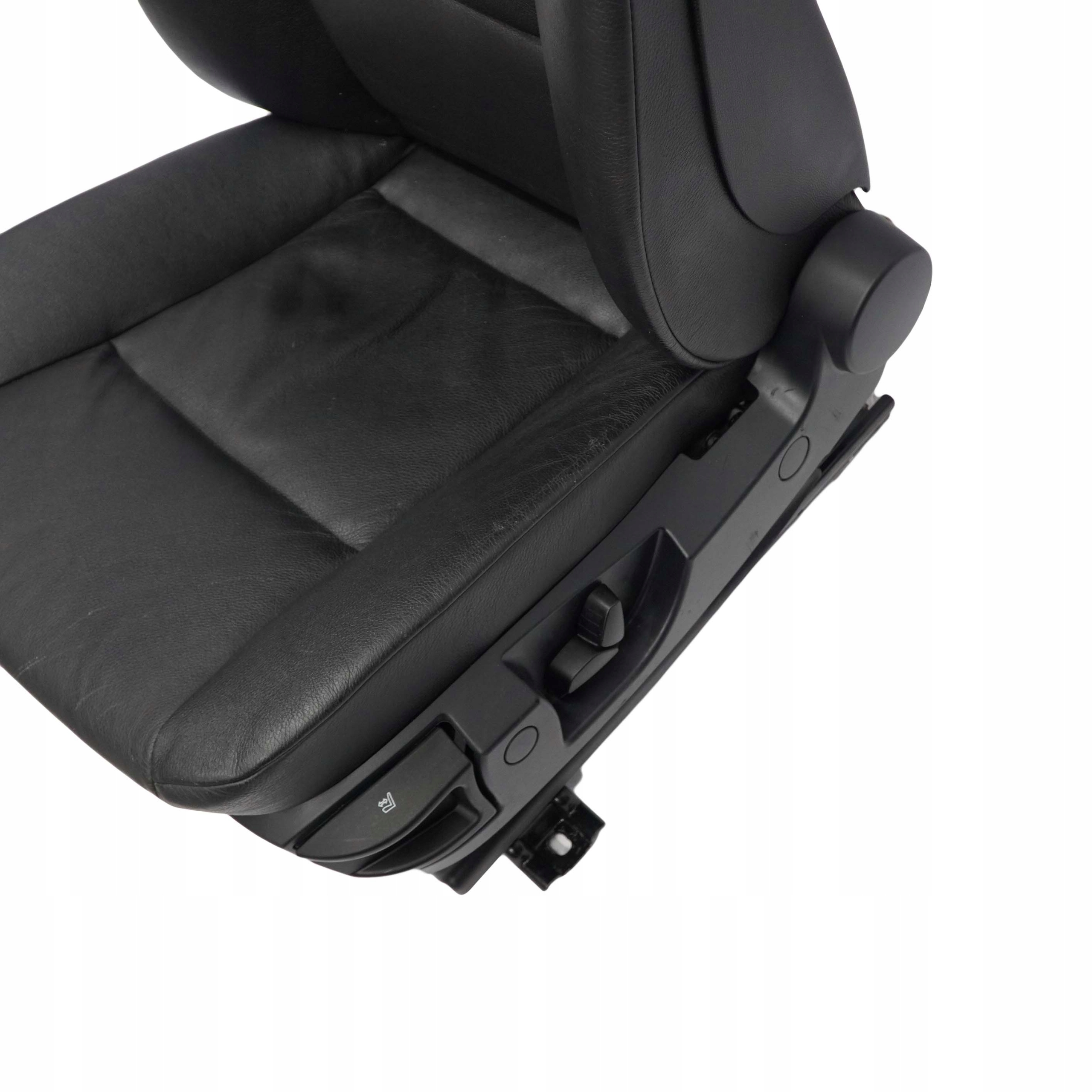 BMW 5 Series E60 E61 Black Leather Front Left N/S Seat Passenger Side