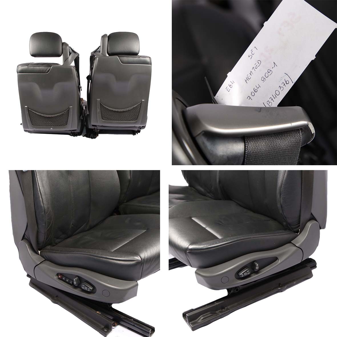 Seats BMW E64 Convertible Heated Black Leather Interior Front Rear Seat Memory