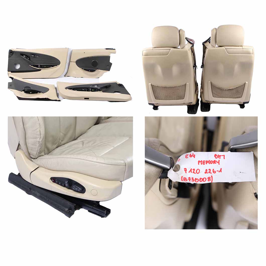 Leather Seats BMW E64 Convertible Cream-Beige Interior Front Rear Seat Memory