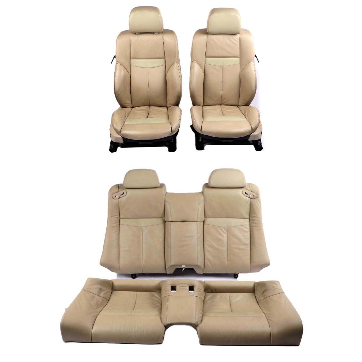 BMW E63 Sport Heated Cream Beige Leather Interior Front Rear Seat Seats Memory