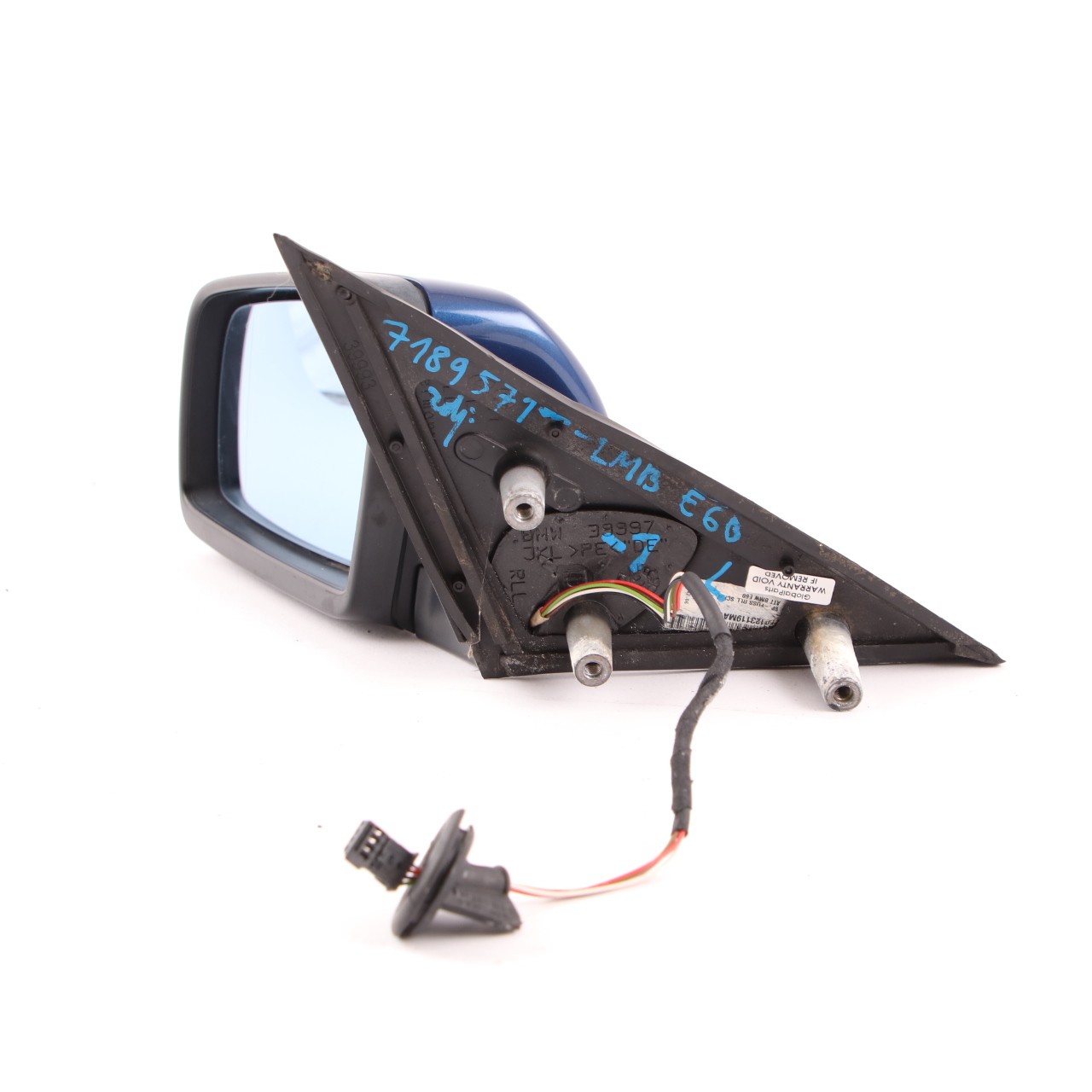 Wing Mirror BMW E60 E61 LCI Heated Left Door N/S Le Mans Blau Blue Metallic 381