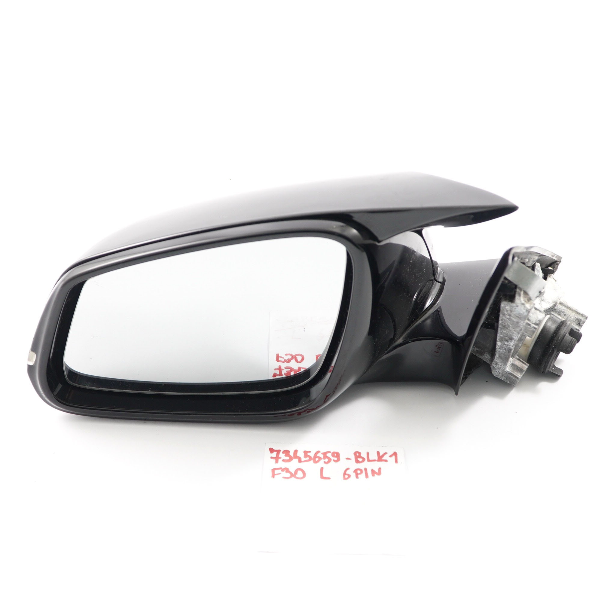 BMW F30 F31 Wing Mirror Heated Left N/S Auto Dip Black Shadow Line 6-Pin 7345659