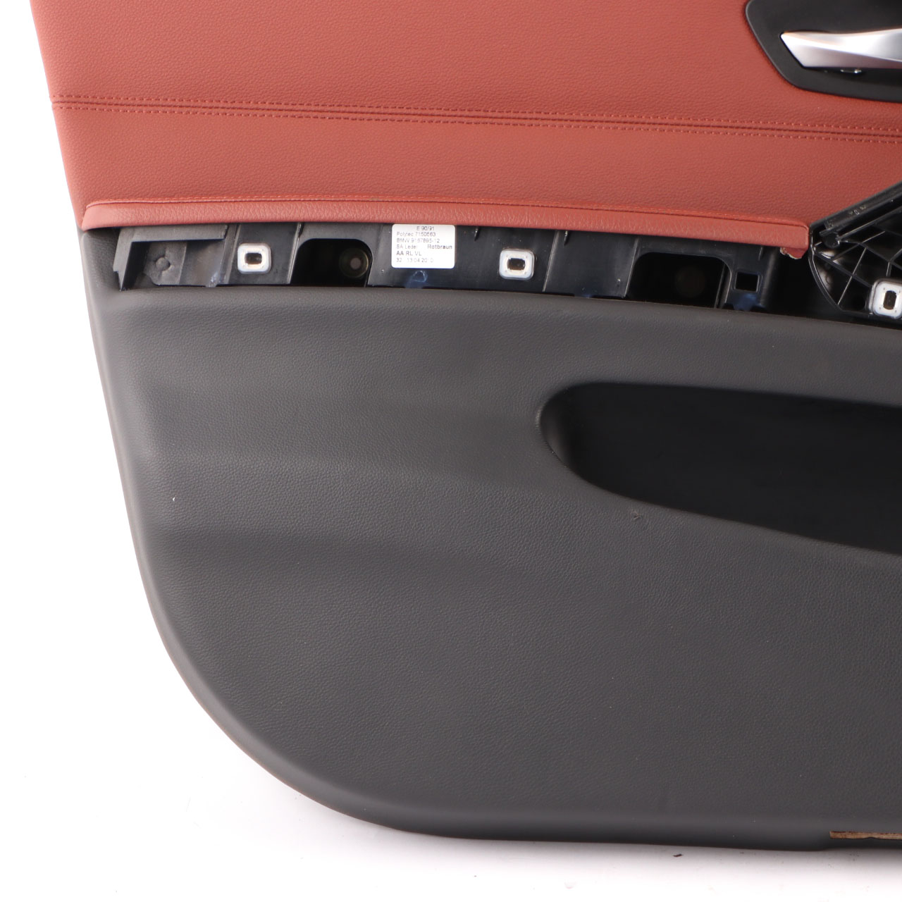 BMW E90 E91 LCI Door Card Front Left N/S Trim Panel Leather Dakota Red Brown