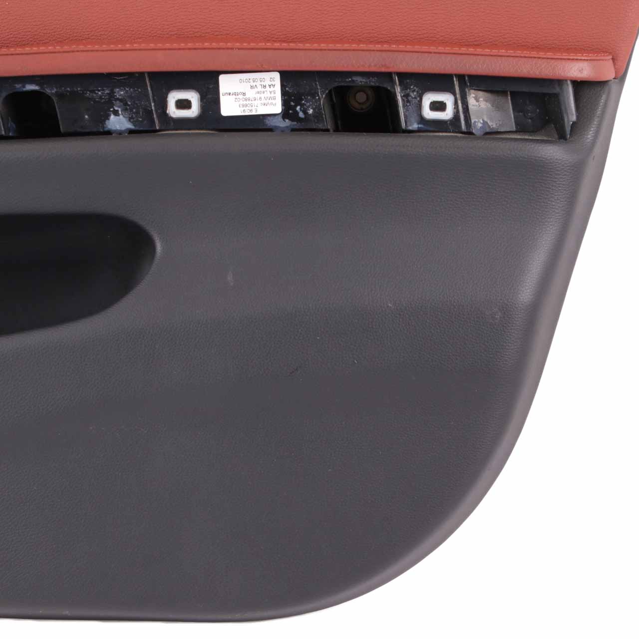 BMW E90 E91 Door Card Front Right O/S Trim Panel Leather Dakota Red Brown