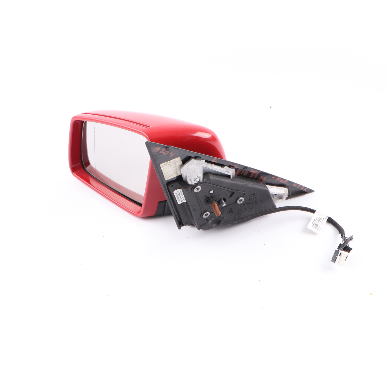 Mercedes W204 Wing Mirror Power Fold Door Left N/S Outside Fire Opal Red - 590