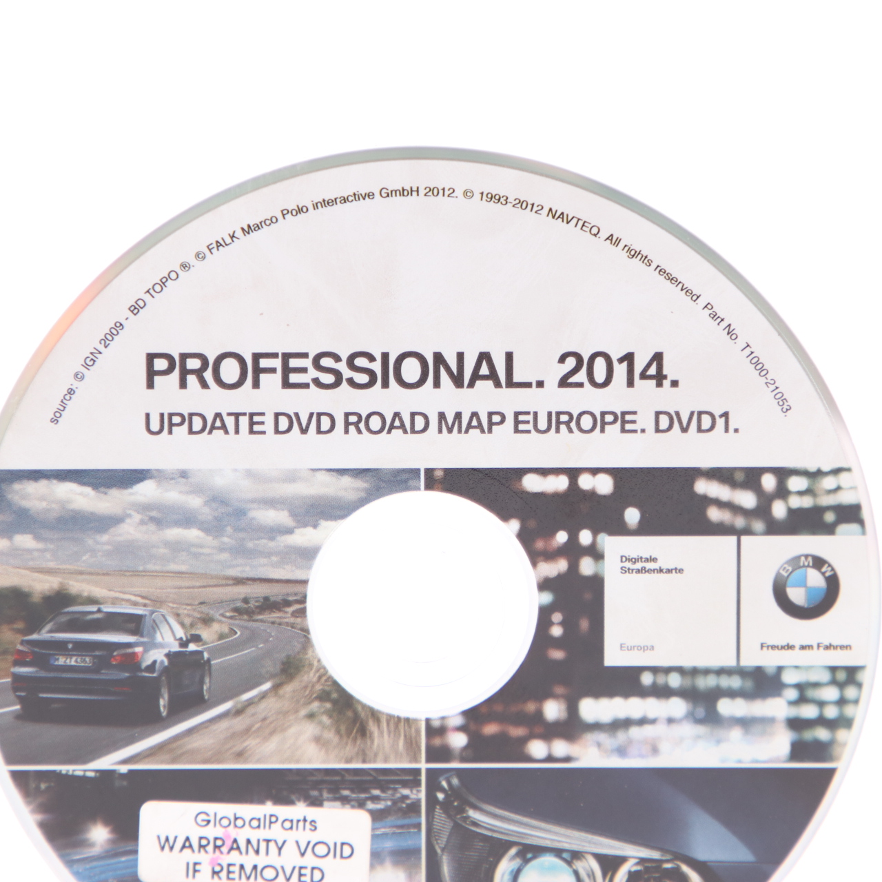 BMW Disc Professional Navigation 2014 DVD Road Map Europe T1000-21053