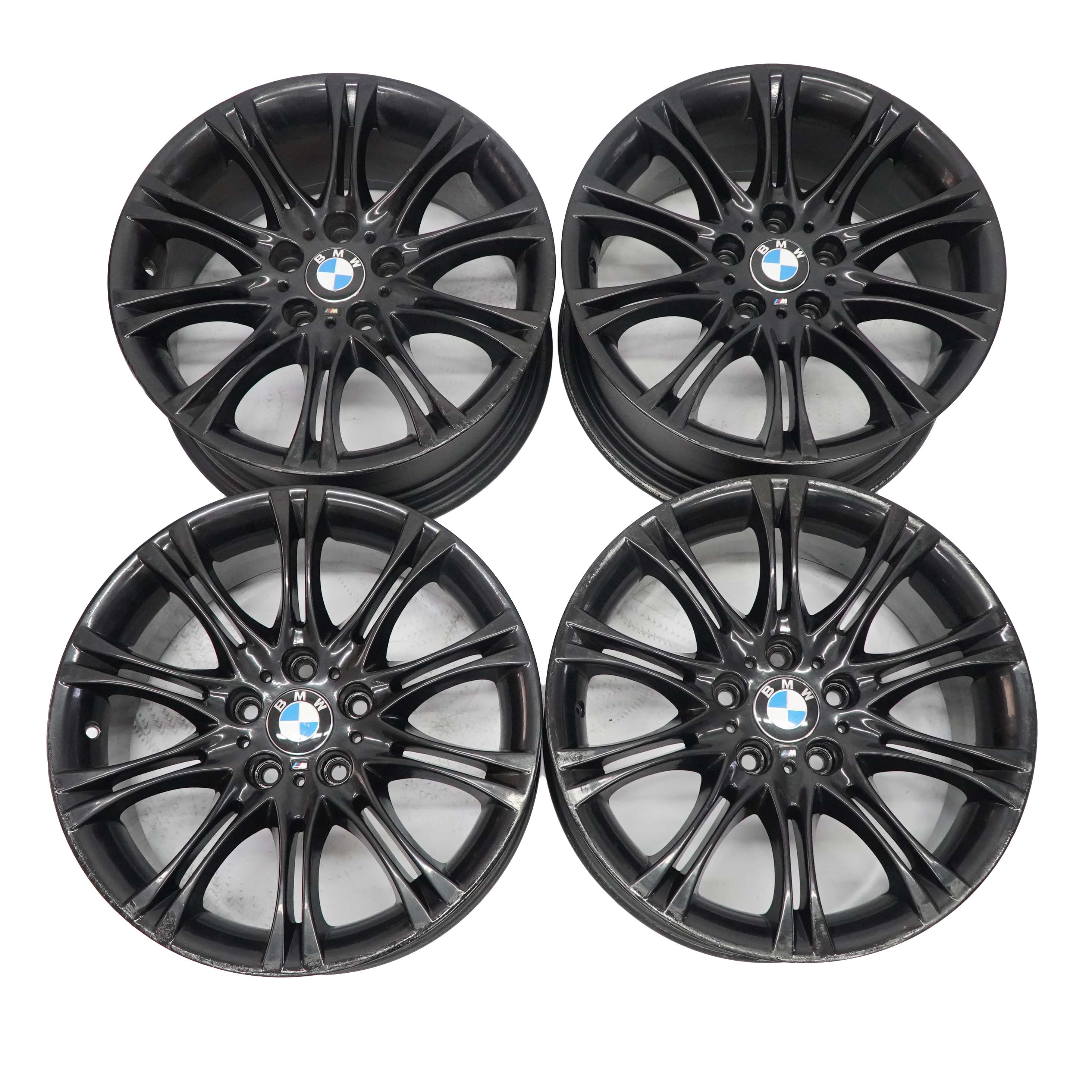 BMW E90 E91 Silver Complete Set 4x Wheel Alloy Rim Black 18" 8J VIA