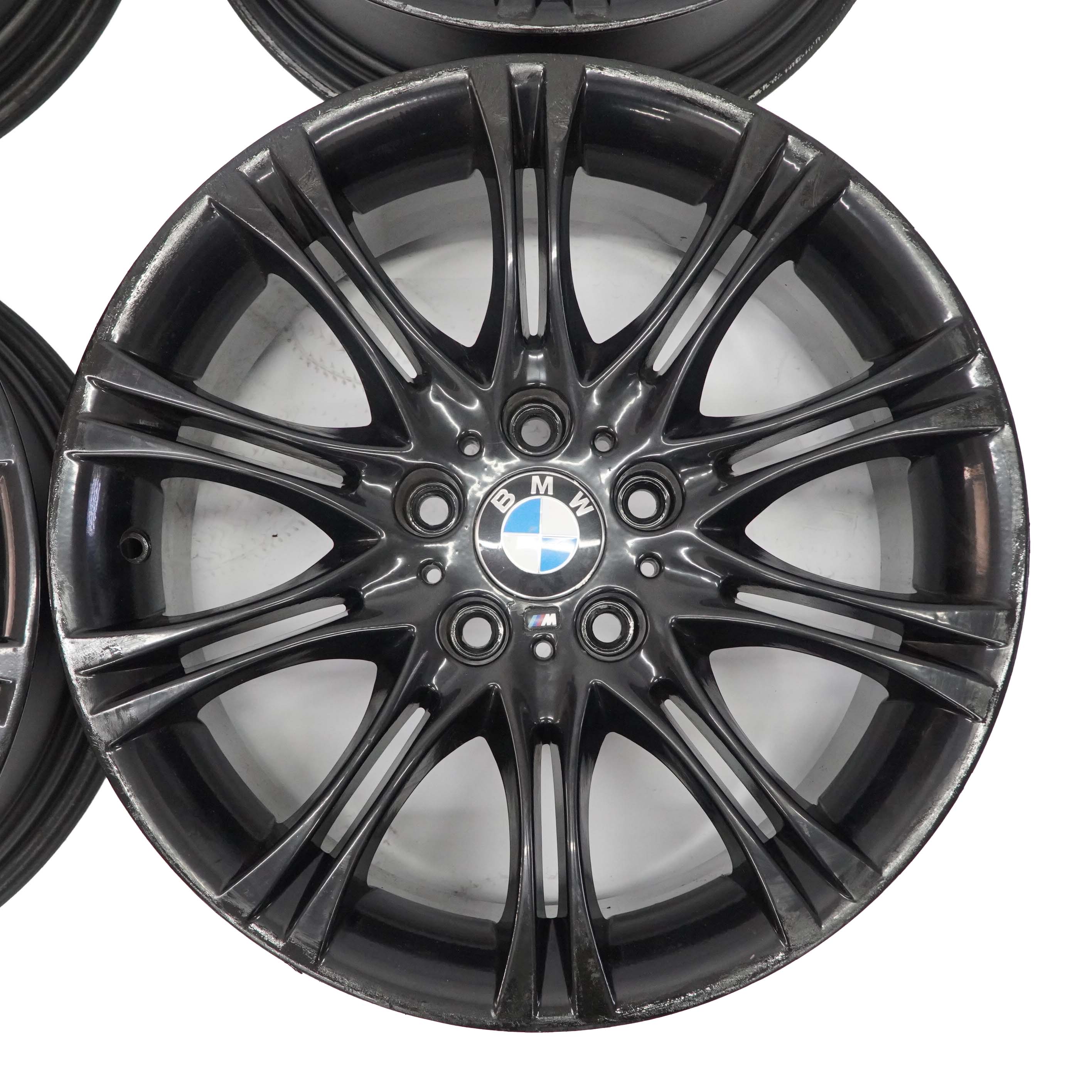 BMW E90 E91 Silver Complete Set 4x Wheel Alloy Rim Black 18" 8J VIA