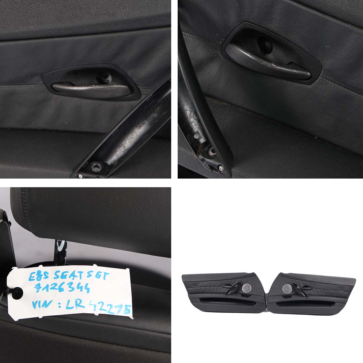 Seat BMW Z4 E85 Seat Front Left Right Black Oregon Leather Interior Door Cards